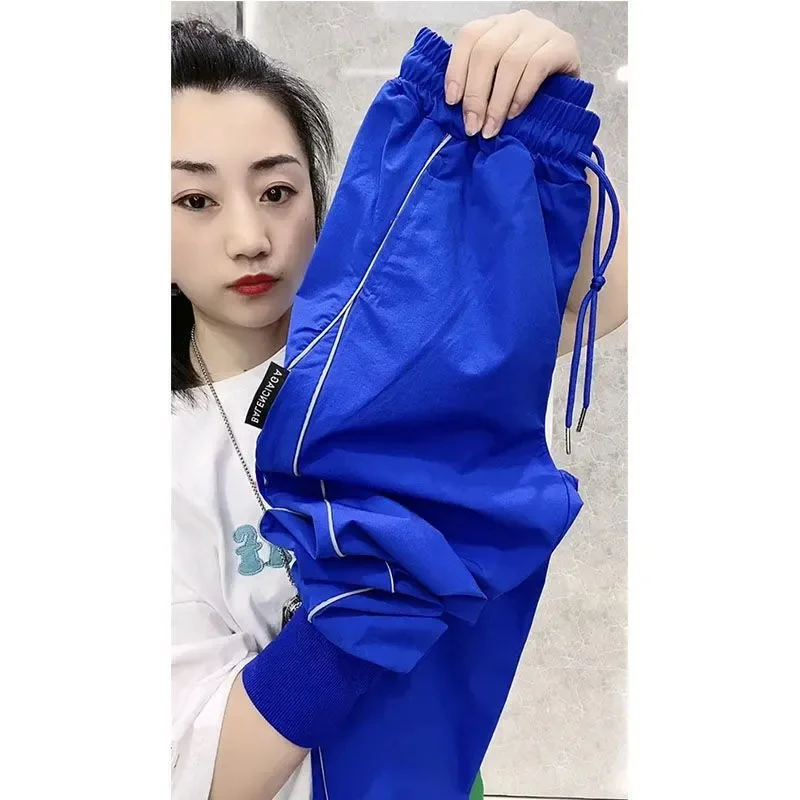 Fashion Summer Harem Pants Female 2025 New Women's Sports Pants Quick Dry Tie Feet Elastic Waist Casual Thin Trousers Ladies