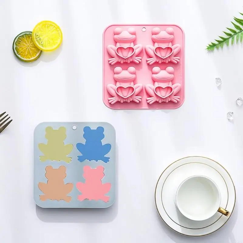4 Cavities Animal Silicone Molds for Making Soap Epoxy Resin Animal Silicone Molds for Gypsum Decoration X3UC