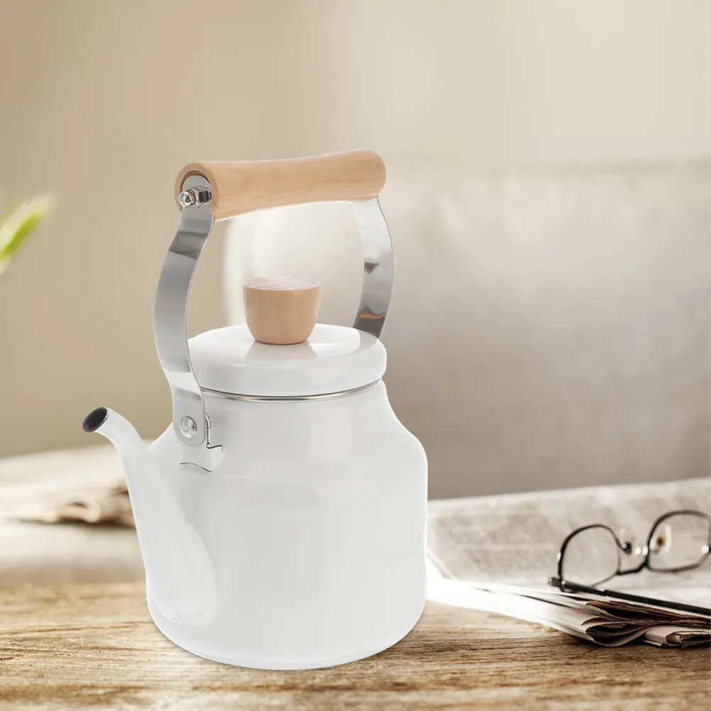 

Enamel Water Kettle Stovetop Heating Teakettle Boiling Coffee Pot Lightweight Kitchen Tea Serving Pot Enamel Tea Kettle