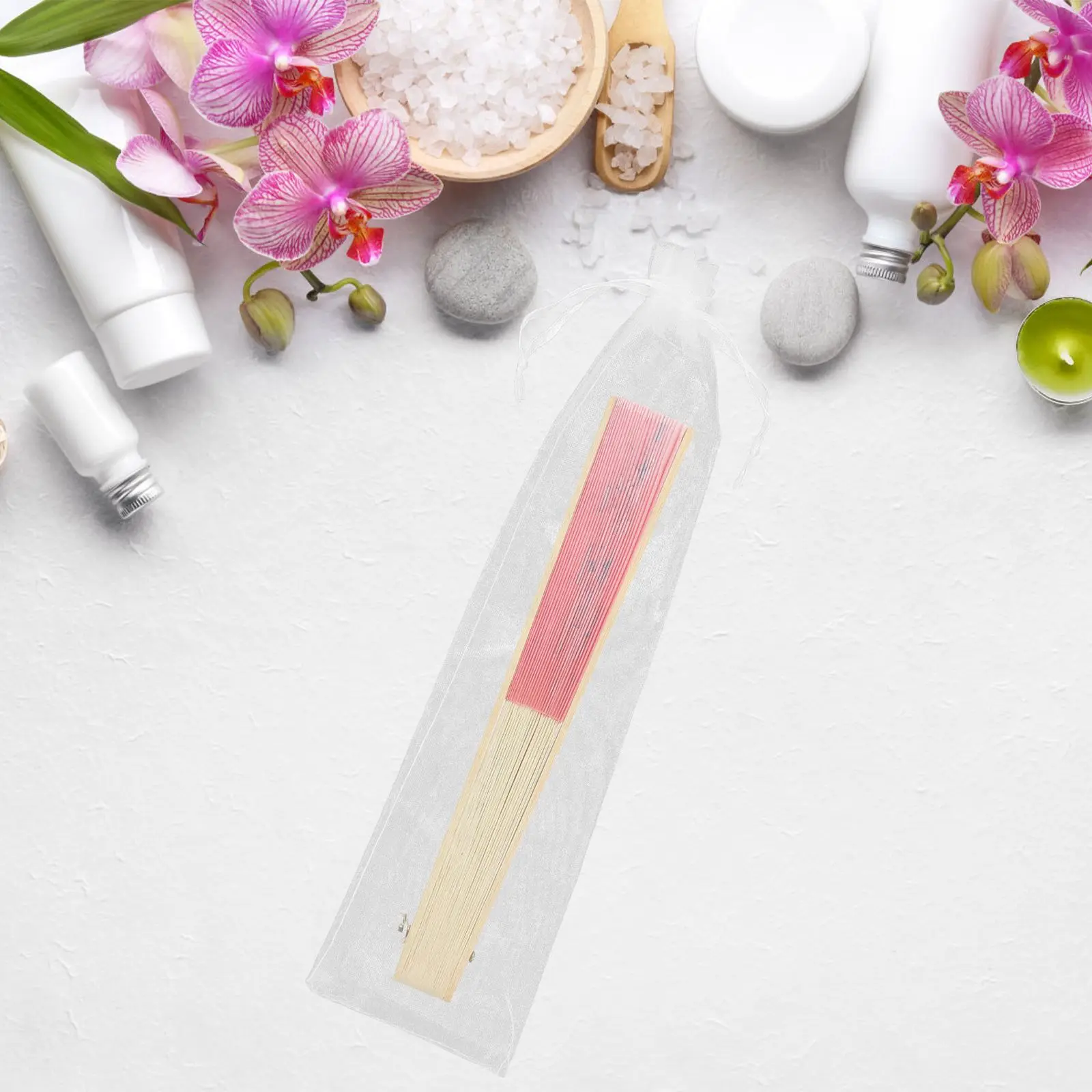 20pcs Organza Gift Lightweight Drawstring Mesh for Wedding Party Favor Bags Storage Yarn Pouch Jewelry Bags Hand Fans