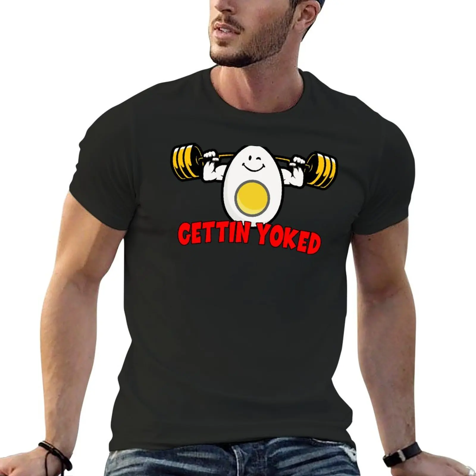 

Getting Yoked T-shirt shirts graphic tees funnys mens graphic t-shirts