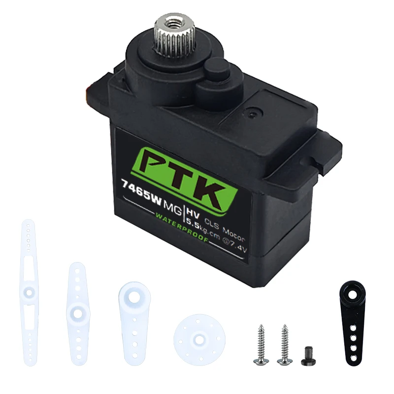 PTK 7465W MG 9g Digital-Servo mit Metallgetriebe, wasserdicht, HV, 5 kg, für RC-Flugzeuge, Helikopter, Roboter, 180° ° 1/8 Servo