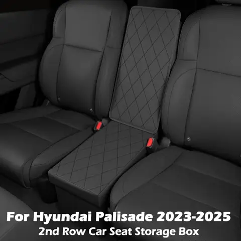 현대 Palisade 2023-2025 콘솔 주최자 뒷좌석 상자 개 장난감 상자 보관함을위한 2 행 카시트 주최자
