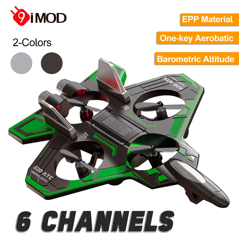 เครื่องบินบังคับวิทยุ 9IMOD 6CH รุ่น Glider EPP พร้อมระบบวัดความสูงแบบ Barometric บินผาดโผนด้วยปุ่มเดียว 2.4G 6CH ระยะเวลาบิน 10 นาที ระยะบิน 50 เมตร