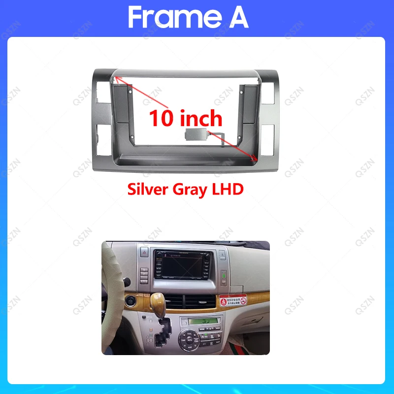 QSZN Car Radio Frame For TOYOTA PREVIA ESTIMA TARAGO 2006-2016 10Inch Fascia Installation Accessory Dash Fitting Panel Kit