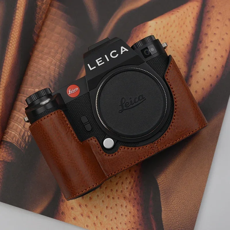 SL3 Case Handmade Genuine Leather Camera case Half Body For Leica SL3 Camera Bag Bottom Cover Handle Vintage Case