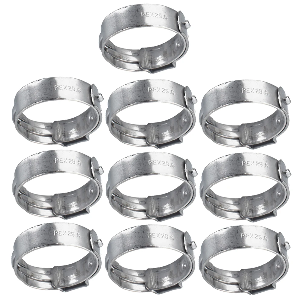 

10 Pcs Single Ear Clamp Hose Clamps Clip Stainless Steel Drive for Gas Dedicated