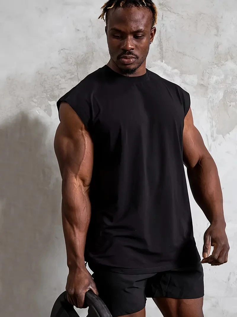 Letnia kamizelka fitness dla mężczyzn, oddychająca i luźna koszulka treningowa bez rękawów, szybkoschnąca kamizelka dla mężczyzn, odzież fitness
