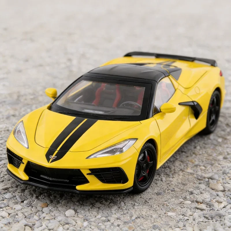 

1:22 Corvette C8.R Diecast Metal Toy Car Model Simulation Alloy Sports Racing Vehicle Sound and Light Collection Gift