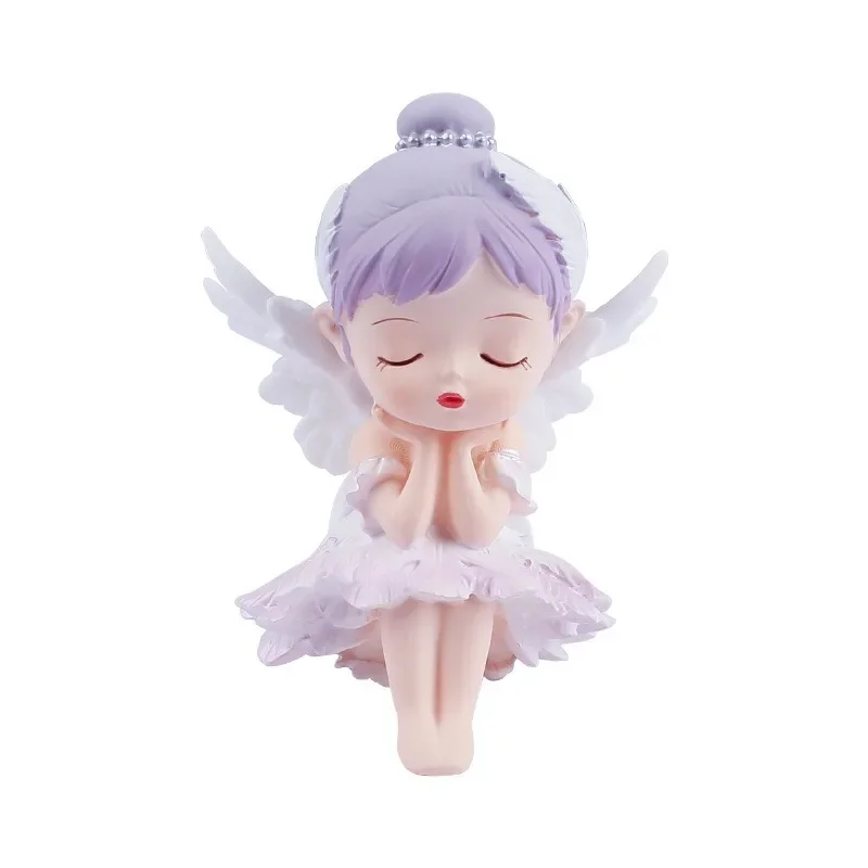 Cartoon Girl Figurines Ballerina Angel Statue Cute Decorative Desktop Decor Miniatures Ballet Girl Adorable Dashboard Decoration