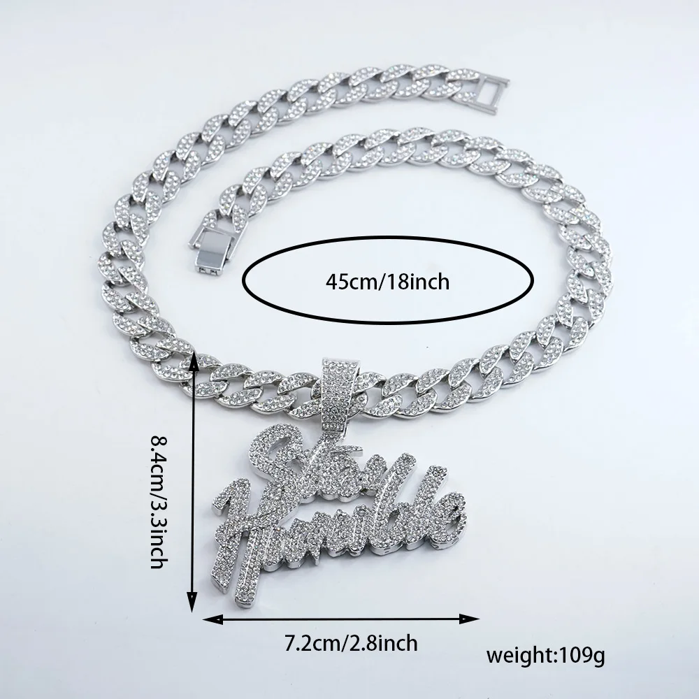 DIY accessories European and American hip hop exaggerated letters Stay Humble pendant street rap personality full of diamond jew