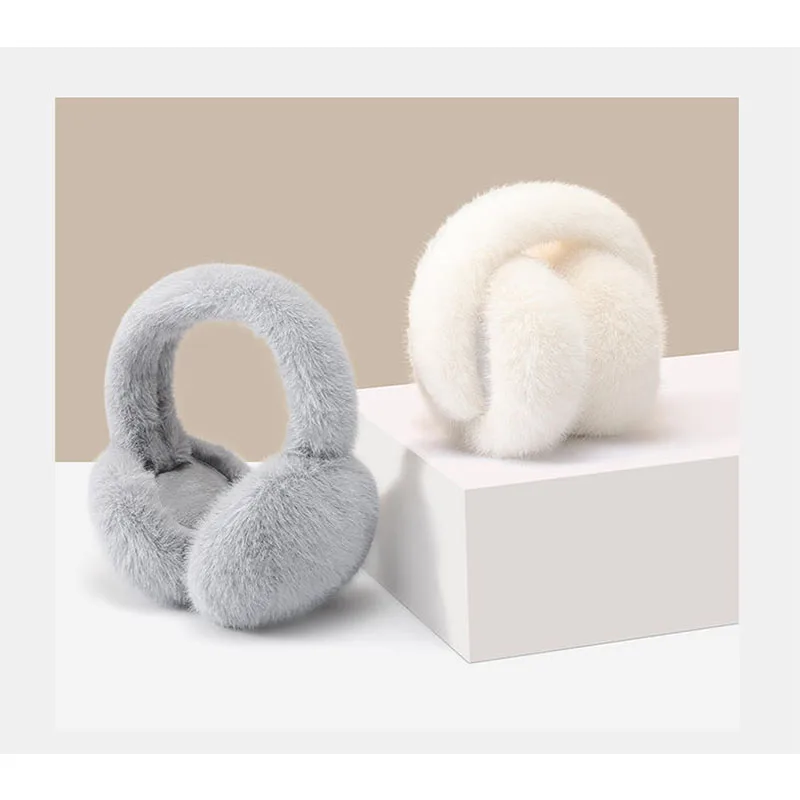 2025 New Winter Ear Muffs for Women - Foldable Plush Ear Warmers Windproof & Thermal Ear Covers for Cycling/Skiing/Outdoor