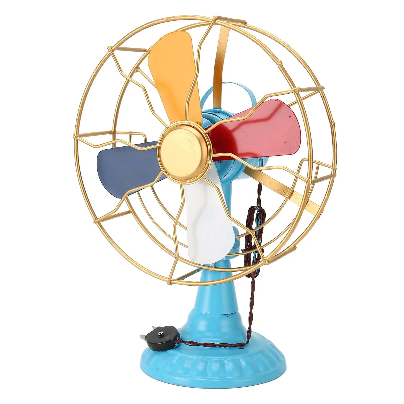 Retro Vintage Table Fan with Rotatable Blades - Multi-Purpose, Exquisite Colors & Stable Base for bedroom Decor