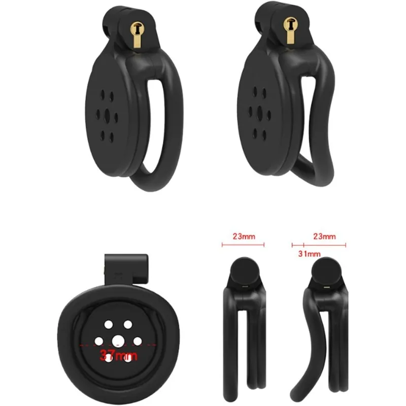 Flat Small Chastity Cage Inverted Chastity Cage for Men Penis Cage Man Dark Lock Design Couples Bondage SM Sex Toys Bondage Play image 5