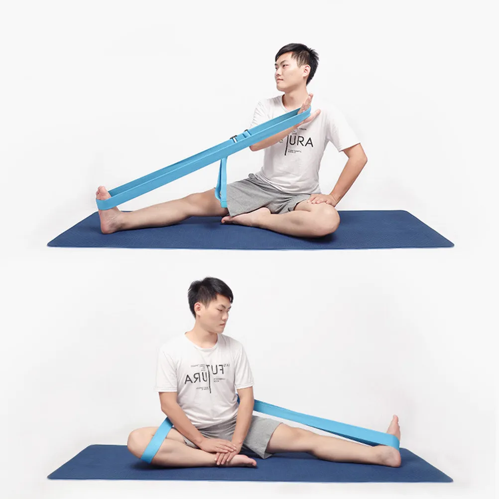 Yoga Auxiliary Strap Blue Long-Lasting Stability Flexibility Workout Posture Correction Beginner Advanced