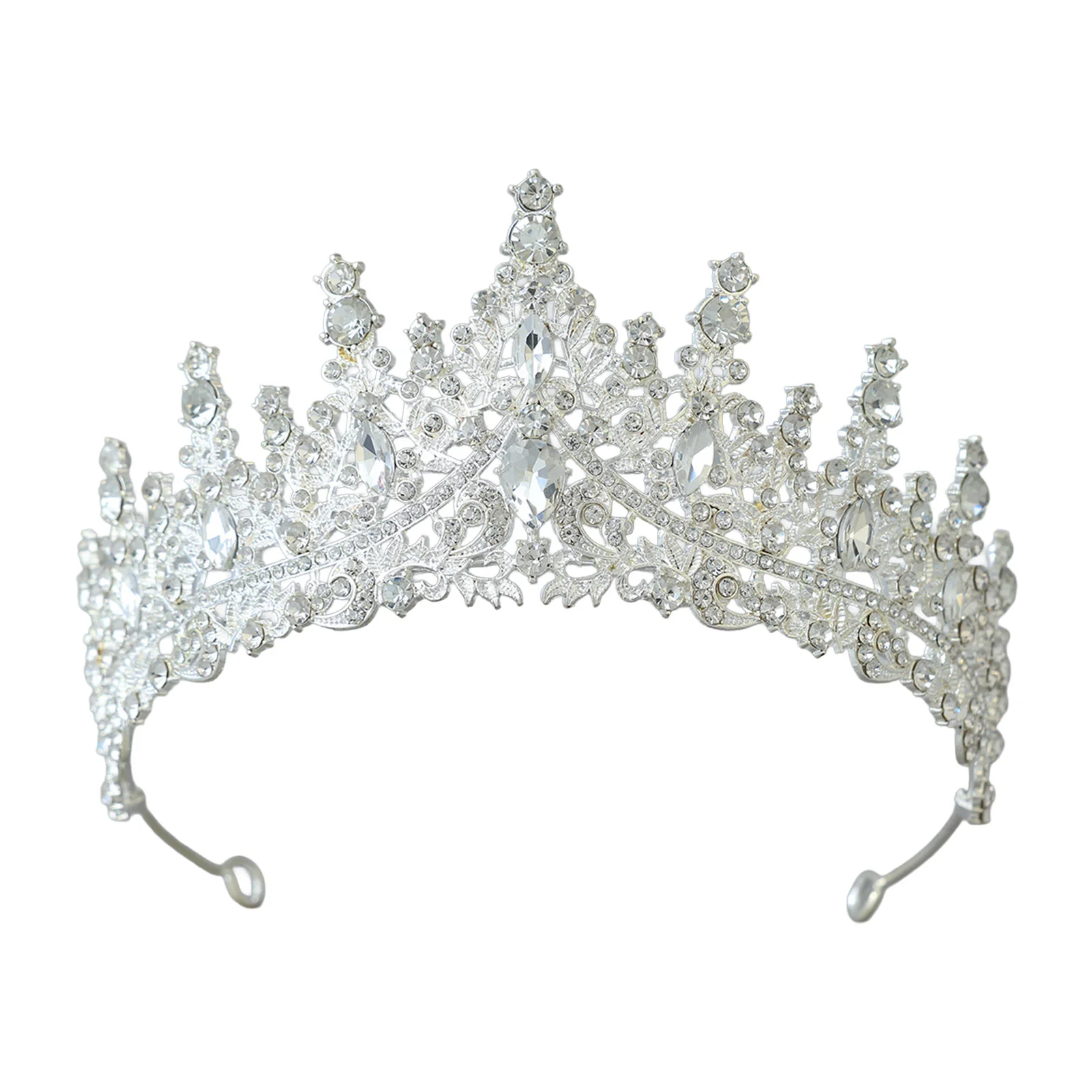 Bridal Headpiece Sparkling Rhinestone Crown for Wedding Ceremony Alloy Crystal Hair Jewelry Elegant Princess Party Accessory