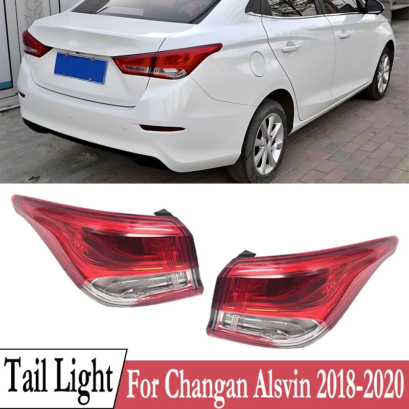 

Car Rear Bumper Tail Light Brake Light Warning Light Turn Signal Lamp With Bulbs For Changan Alsvin 2018-2020 1.4L 1.5L