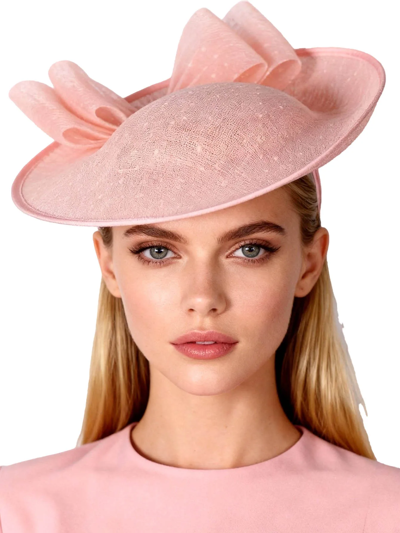 Sinamay Derby Church Hat for Women - Elegant Kentucky Fascinator with Bow,Bridal Wedding Tea Party Dress Formal Cocktail Top Hat