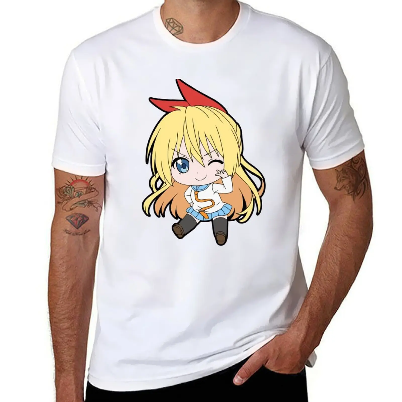 

Chibi Chitoge T-Shirt Basic Solid Color Short Sleeve T-Shirt