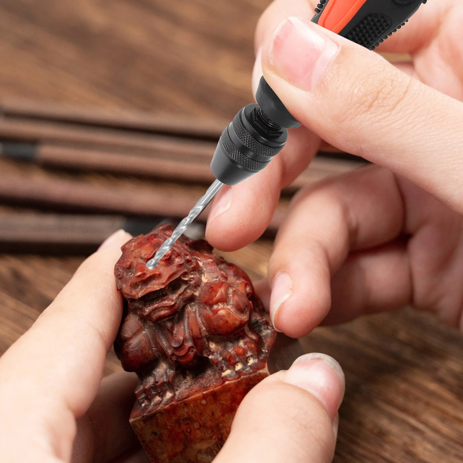 مجموعة حفر يدوية دقيقة لأعمال النجارة أداة حفر يدوية صغيرة متينة للخشب والبلاستيك والجوز والكهرمان