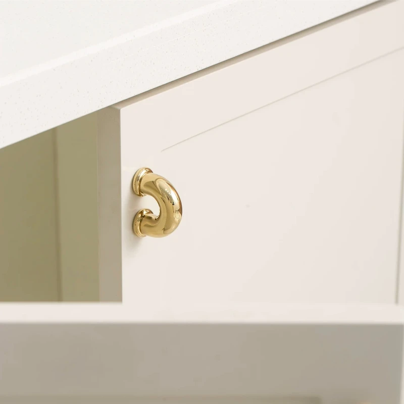 Solid Cabinet Door Bright Silver Single-Hole Knob Handle Gold Drawer Pull Cabinet Small Handle Furniture Hardware