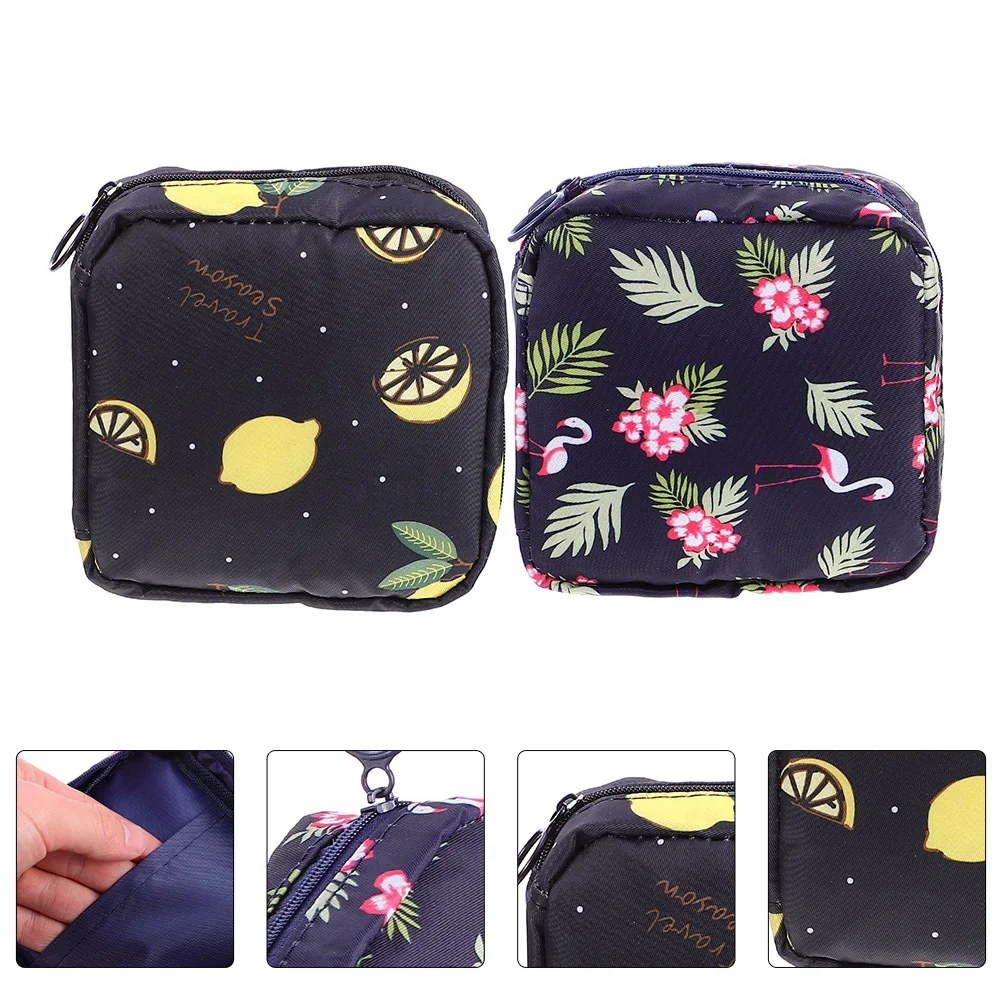 

4 Pcs Travel Makeup Bag Sanitary Napkin Storage Pad Bags Mini Nursing Towel Tampon Pouches Pads Navy Menstrual Women's