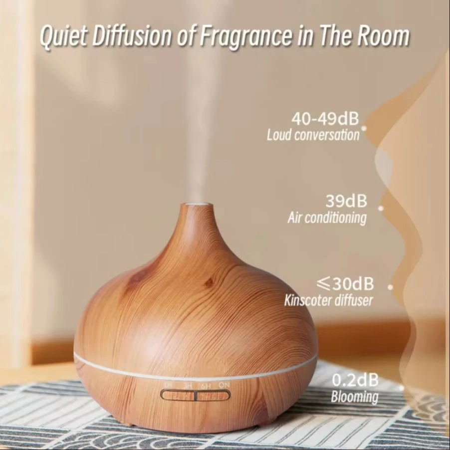 

550ml Essential Oil Diffuser with Remote Control, Ultrasonic Humidifier With 7 Color LED, Auto Off, Quiet Operation Functions