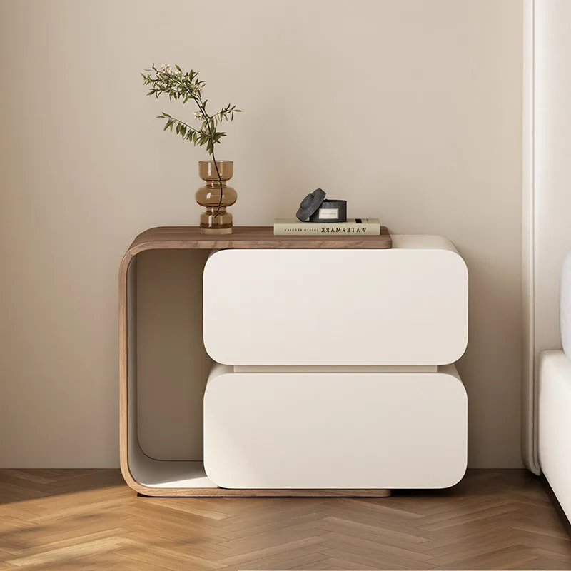 

Living Room Space Saving Bedside Table Wood Drawers Storage Simple Nordic Nightstand Decor Trendy Criado Mudo Salon Furniture