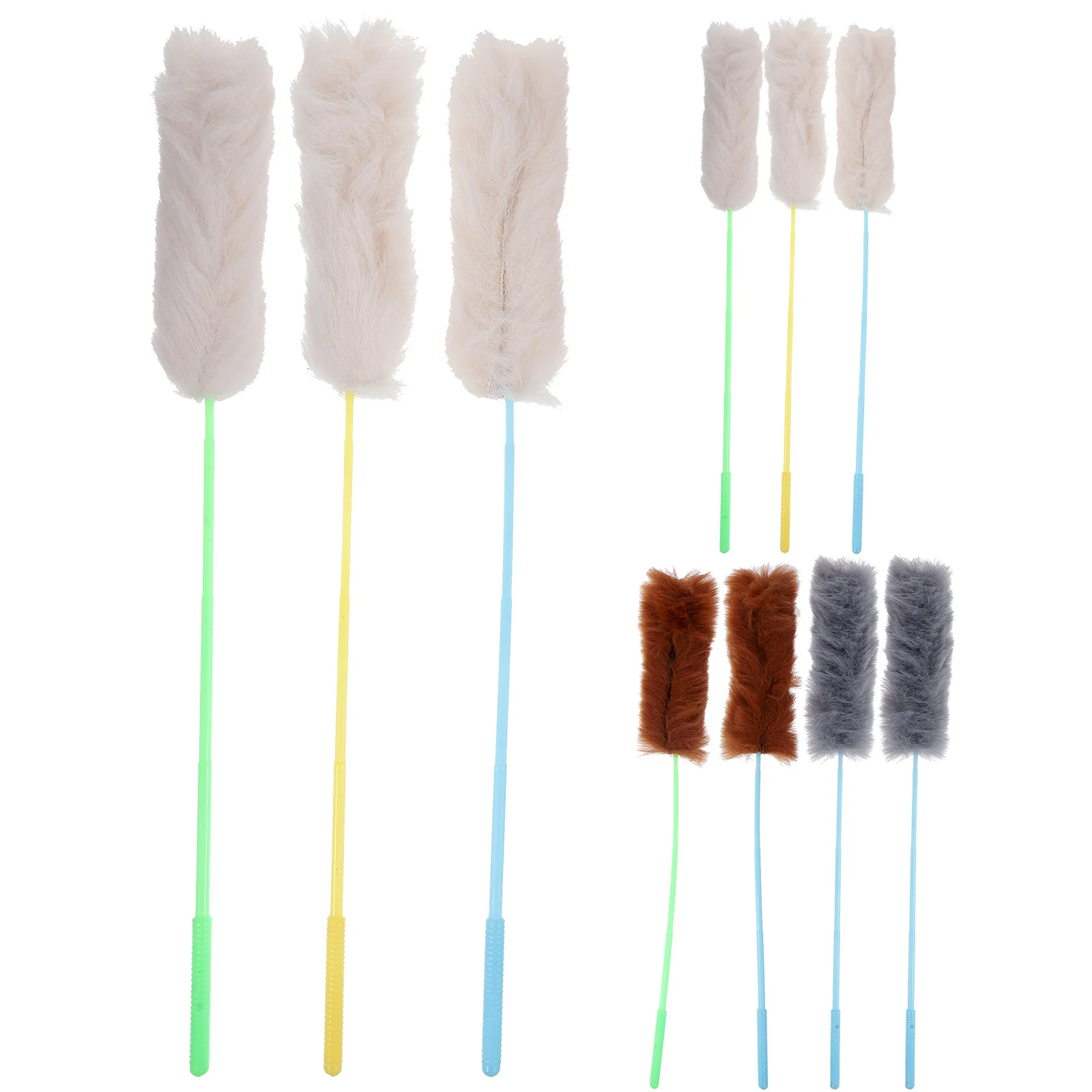 10pcs Plush String Toy Training Wand Cat Interactive Plush Wand Toy Funny Stick Teaser for Cat Kitten (Random Color)