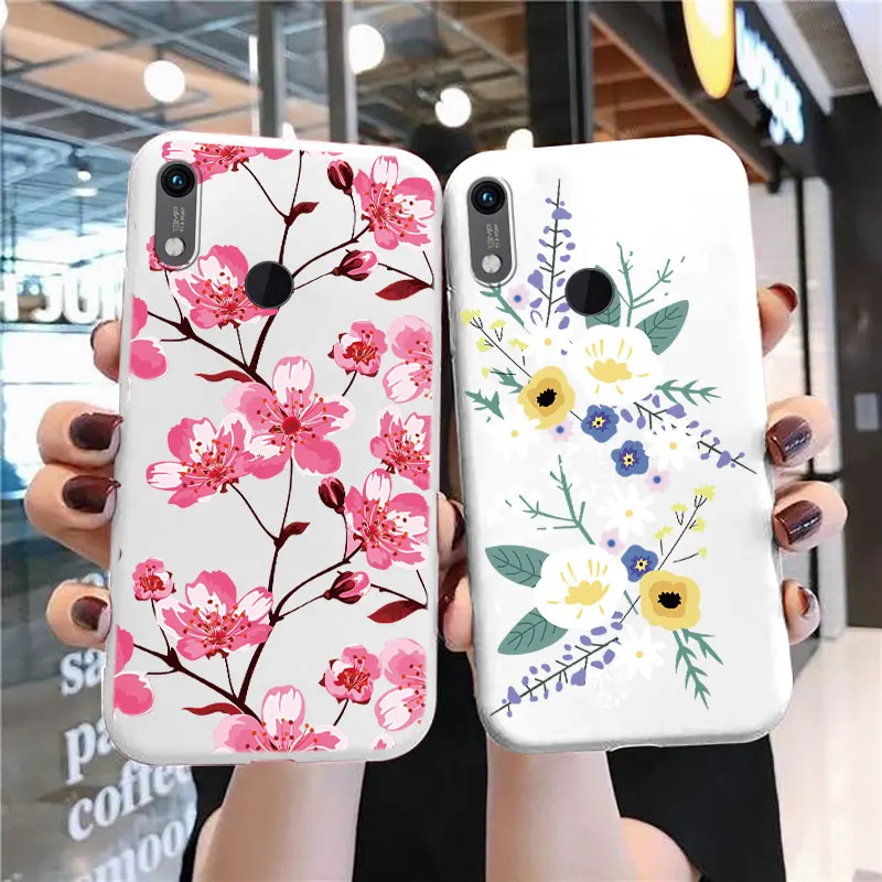 Vintage Flowers Leaves Plant Rose Phone Cases For Huawei Y9 Y7 Y6 Prime 2019 Honor 8A Fundas Silicone Protective Soft Back Cover