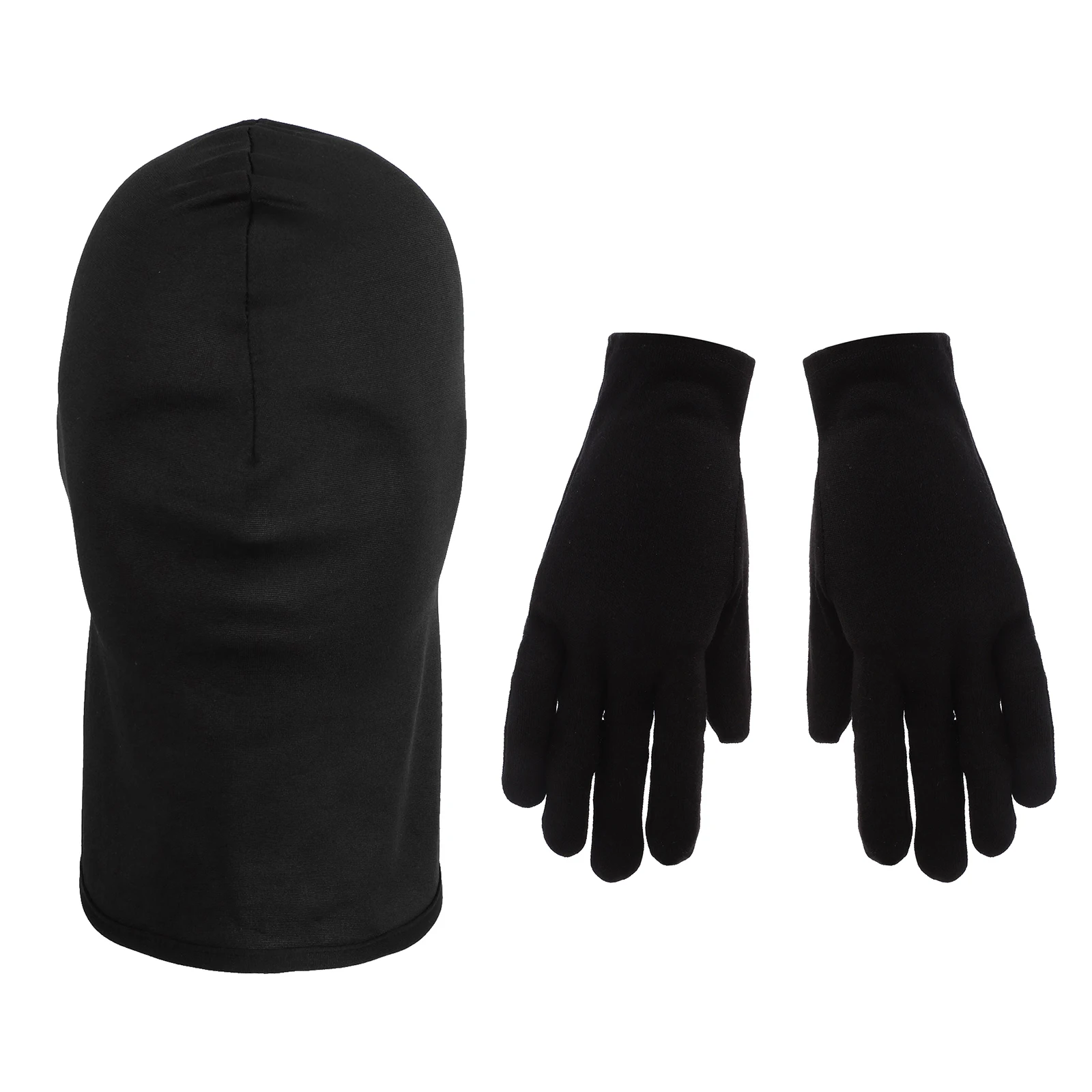 Máscara de pasamontañas de cobertura completa para Halloween, guantes de Color sólido, casco elástico transpirable, accesorios de dedo completo, 2 piezas, 2023