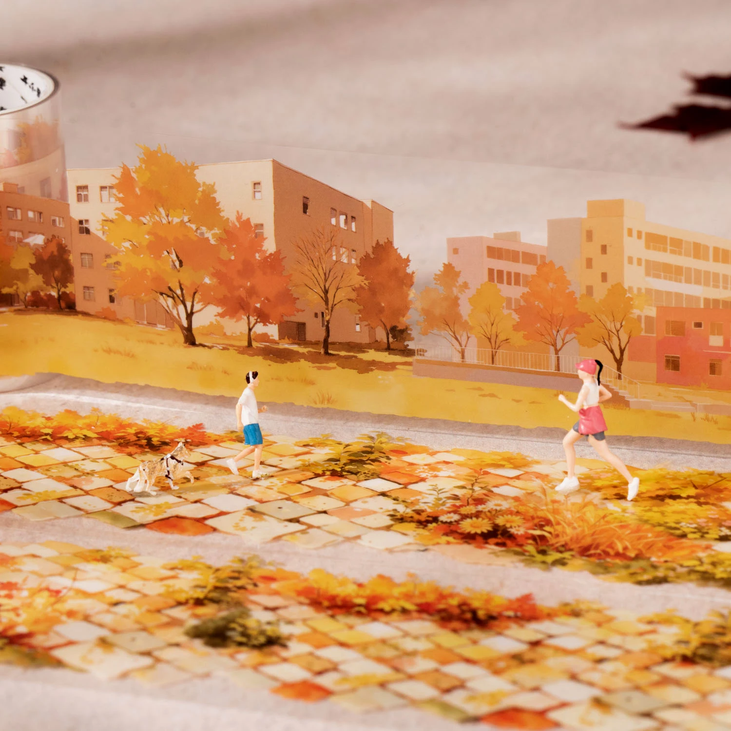 60mm*200cm Vintage Autumn Leaves Tree Landscape PET Tape Creative DIY Journal Material Collage Scrapbooking Stationery