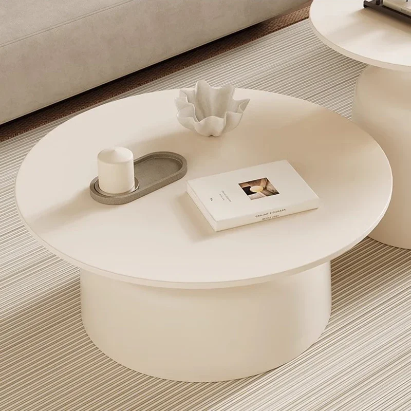 

Aesthetic Simple Coffee Tables Kawaii Space Saving Fashion Elegant Side Table Round Minimalist Table Basse Pour Salon Furniture