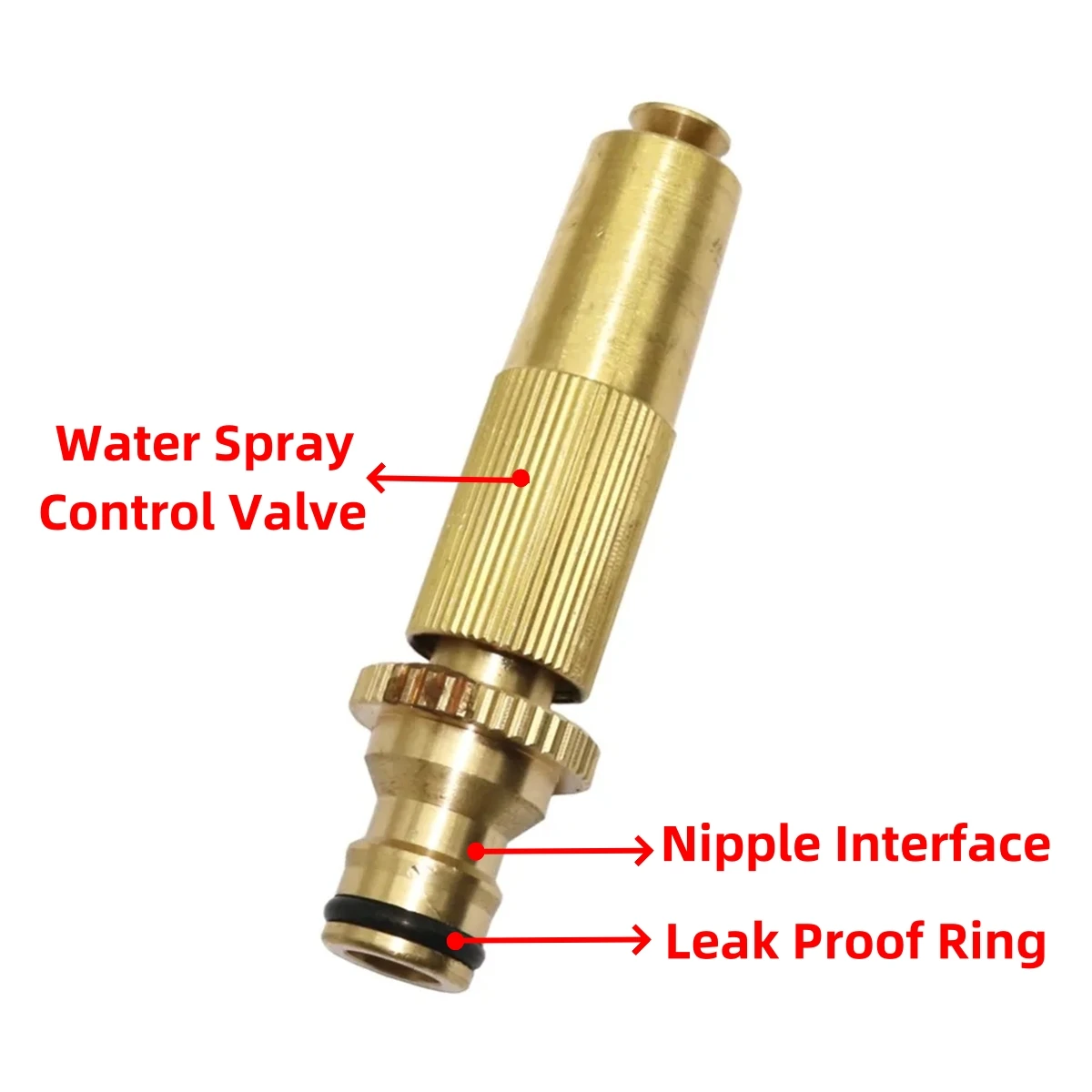 16mm Nipple Interface High-Pressure Copper Water Gun Multi-Spray Pattern Lawn Irrigation Car Wall Floor Window Washing Tool 1Pc