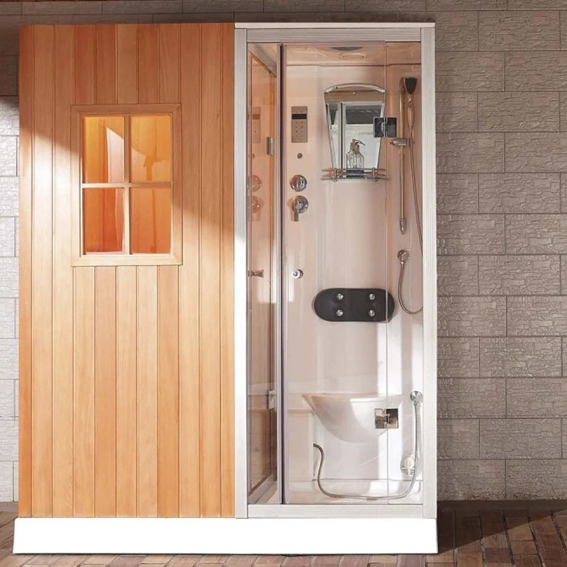 Luxury Sauna Room Indoor 1and 2 People Traditional Sweat Sauna Dry And Wet Separation Efficient Environmental Protection