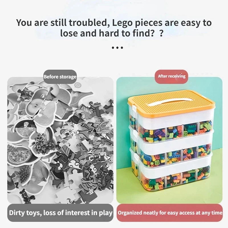 Stackable Toys Organizer  Adjustable Sundries Container Storage Case Green-A 1 PCS