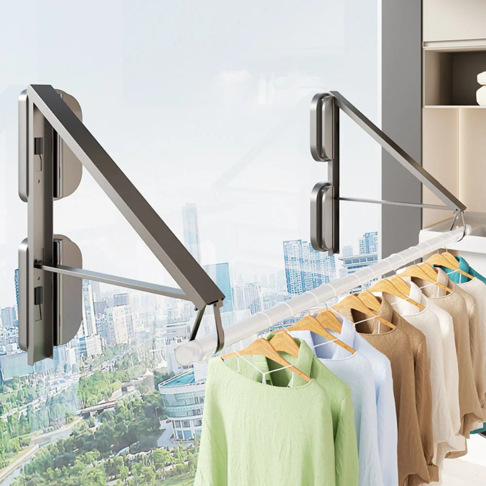 

Indoor Air-drying Grey Retractable Rack Fashionable Design Clothes Rack Clothes Drying Rack Folds To 0.5 Inches