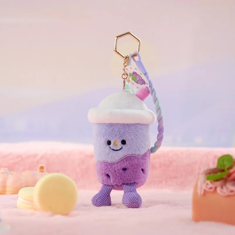 Potdemiel – porte-clés en peluche véritable, série de tasses de thé au lait à bulles, jouet en peluche mignon, breloque pour sac à dos, cadeau pour filles et garçons