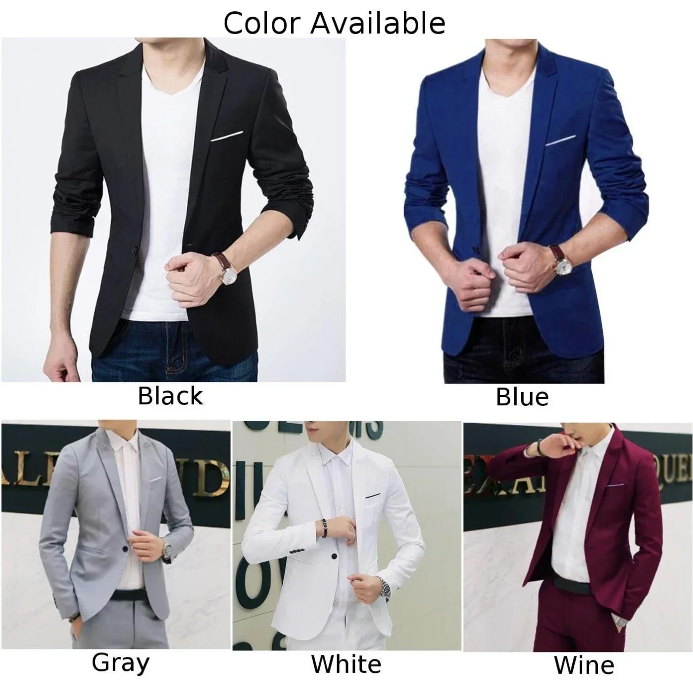 Jaket blazer pria, mantel musim semi ringan dengan kancing Dekorasi Bisnis Kasual untuk lelaki