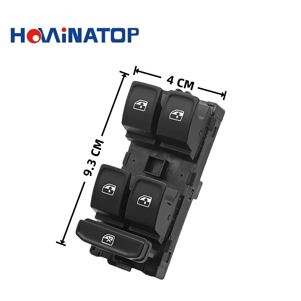 HOWINATOP 5E0959857E 8-Pin Fensterheber-Hauptschalter mit grüner LED-Hintergrundbeleuchtung für Skoda Octavia MK3 2013-2019 Fabia MK3 2015-2021 – Detail 5