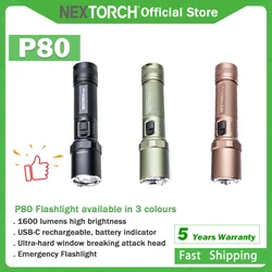 NEXTORCH P80 High Brightness Flashlight EDC Rechargeable High Power Flashlight for Outdoor Camping Law Enforcement new upgrade