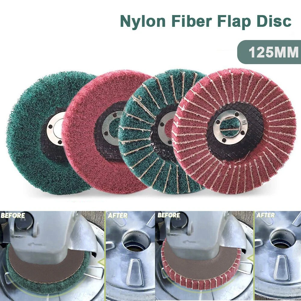 Sợi Nylon Nỉ Đánh Bóng Bánh Xe Đĩa 4 ''/4.5''/5 ''Dành Cho Máy Mài Góc Cho Gỗ Kim Loại ĐỆM PHỒNG/120/180/240/320 Nhám