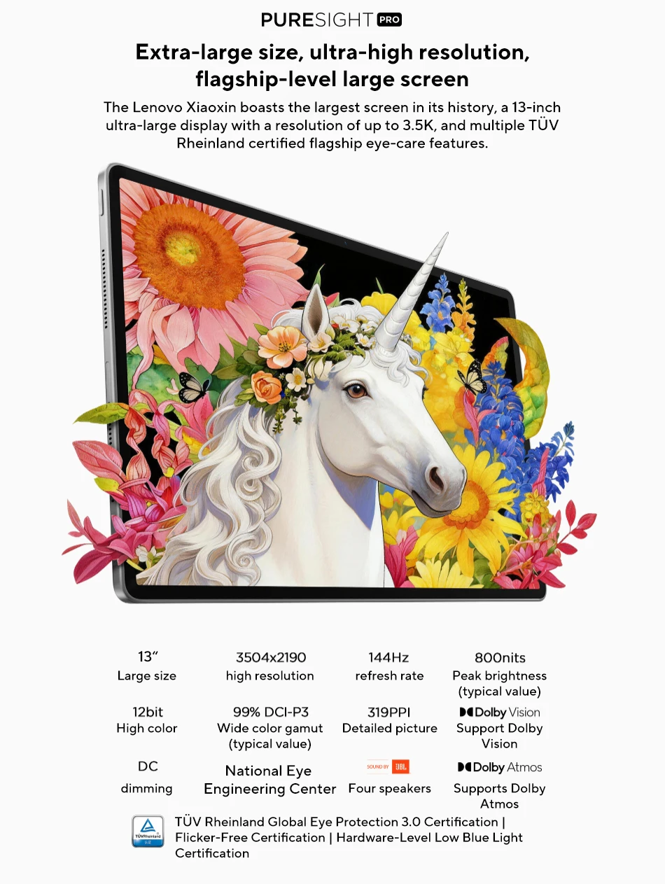 New Lenovo Xiaoxin Pro 13 AI Tablet 13'' 3.5K 144Hz Diplay Original CN version Snapdragon 8s Gen 4 CPU 10200mAh WIFI 7 Pad PC