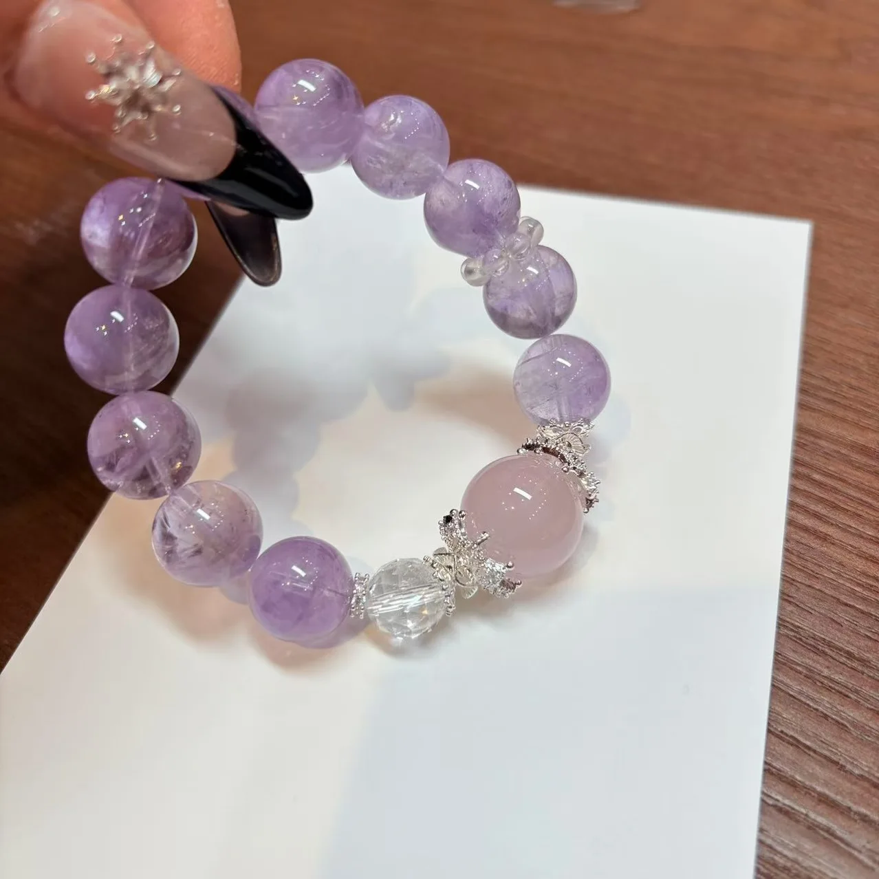 Natural  Lavender Purple Crystal Bracelet Women's Fashion Bracelet Original Design