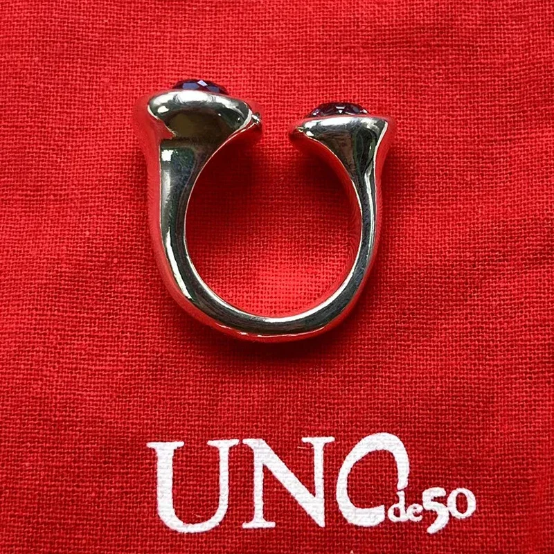 UNode50-Anillo de Gema azul exquisita para mujer, joyería romántica para vacaciones, paquete de regalo, gran oferta, europeo y americano, alta calidad, 2023