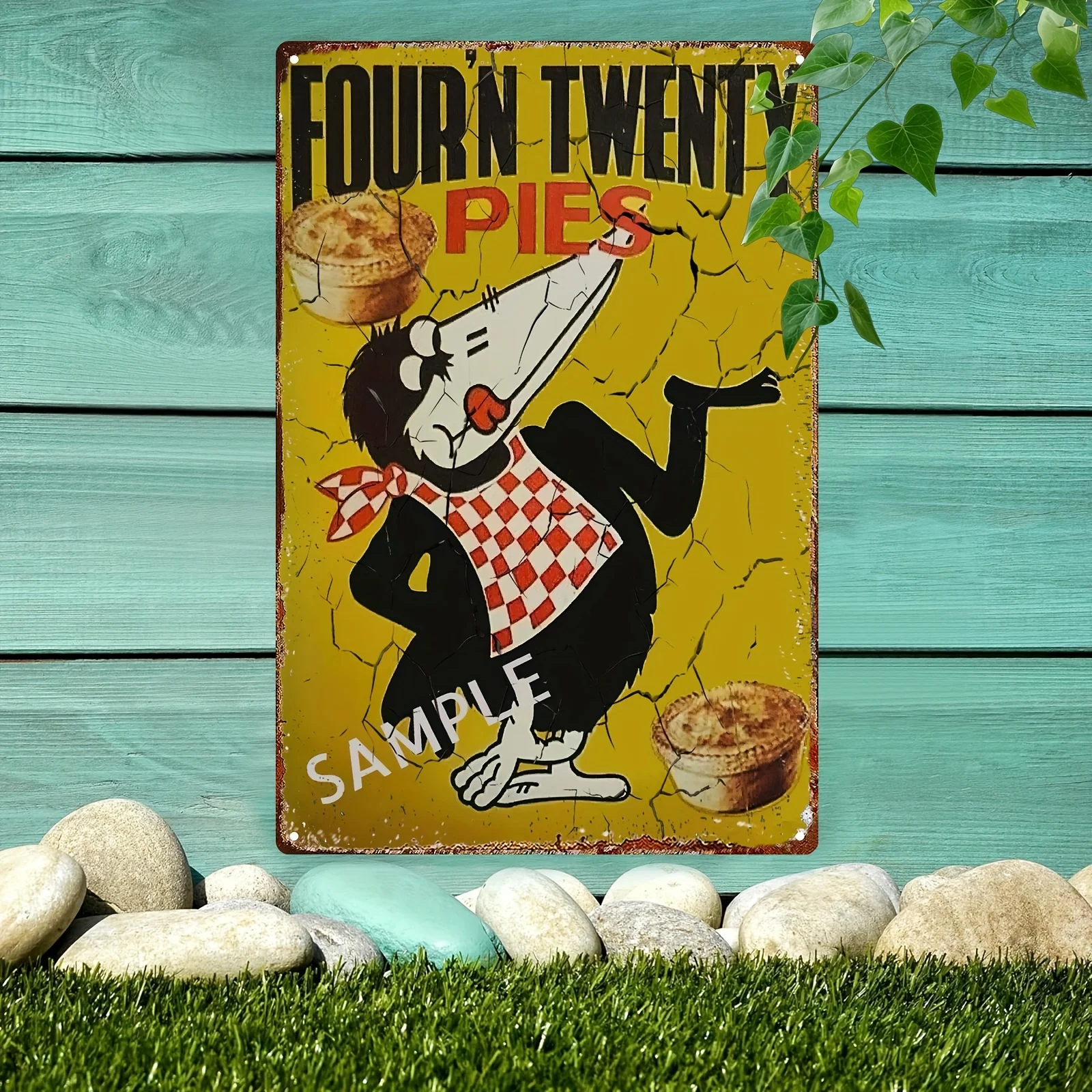 Metal Painting - FOUR N TWENTY PIES Rustic Vintage Tin Sign Man Cave Bar AU ch Decorative for Home, Retro Farmhouse,