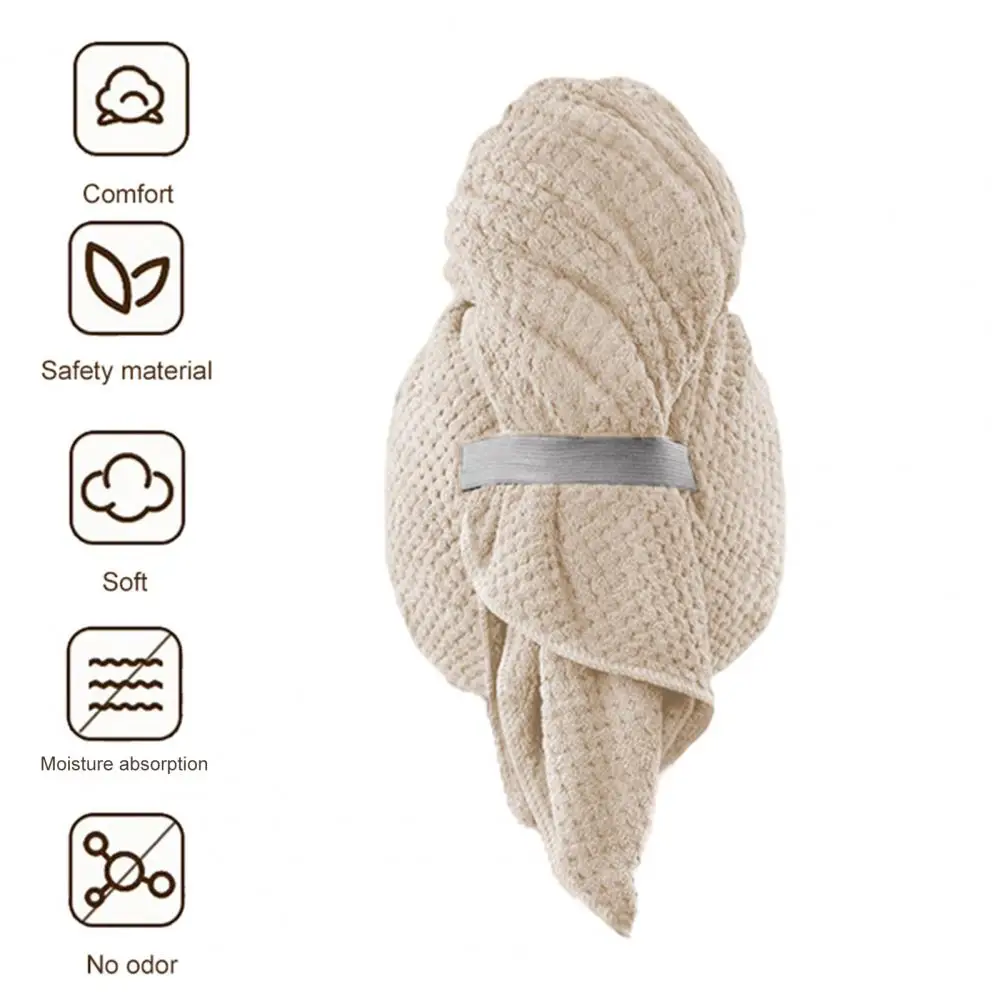 Towel Super Absorbent Hair Drying Hat for Quick Drying Frizz Lightweight Comfort Thickened Cap for Home Travel Use Bathroom