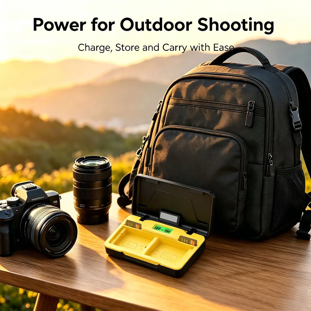 Dual-battery camera charger box LP-E6 has an SD card slot and is suitable for Canon EOS R5 R6 5D4 6DMark ll 60D 70D 80D 90D,etc. view 6