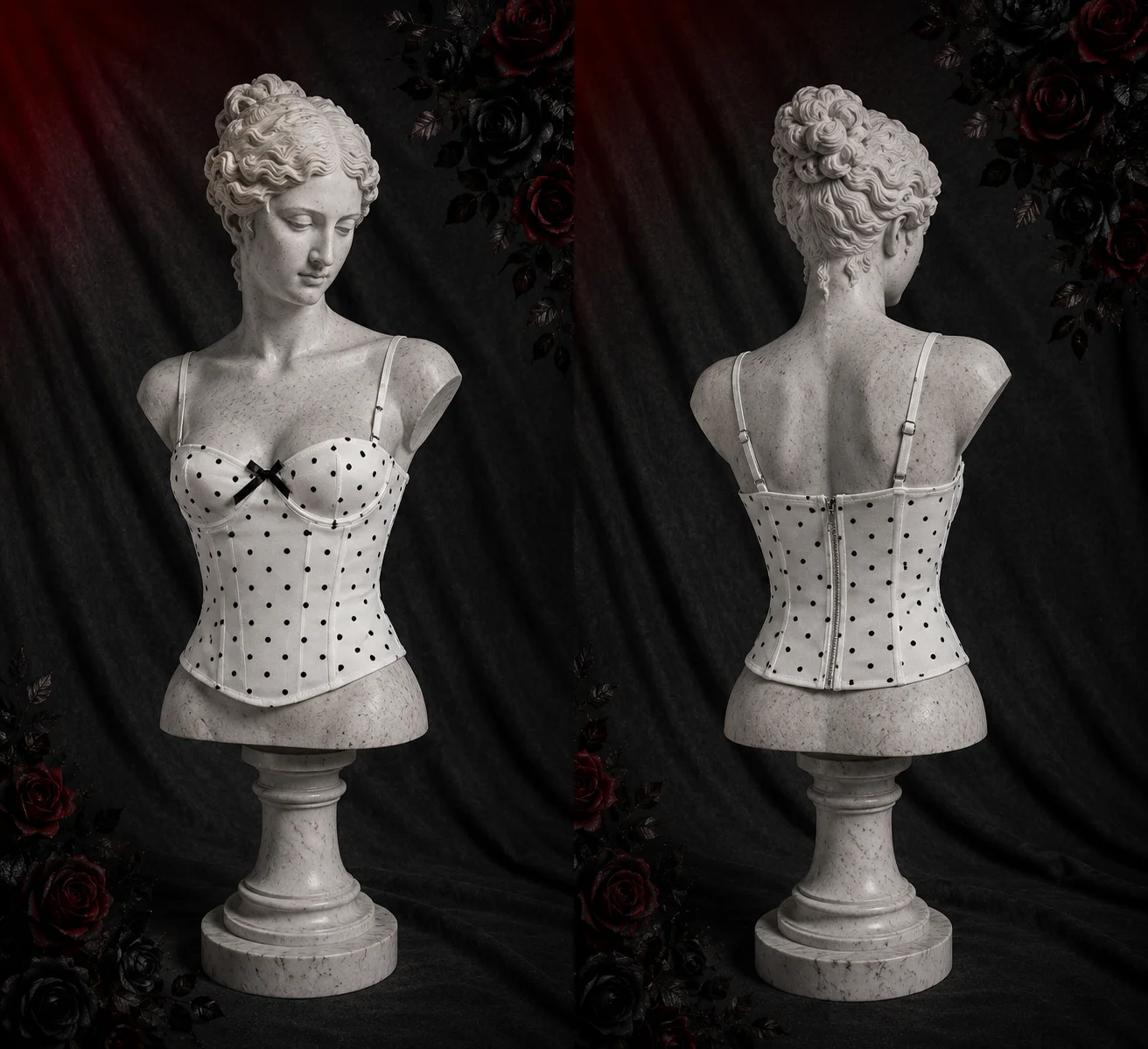 【Fragments.One Choice, No More Choices.】Hot Sweetie Dot Print Slim-Fit White Camisole
