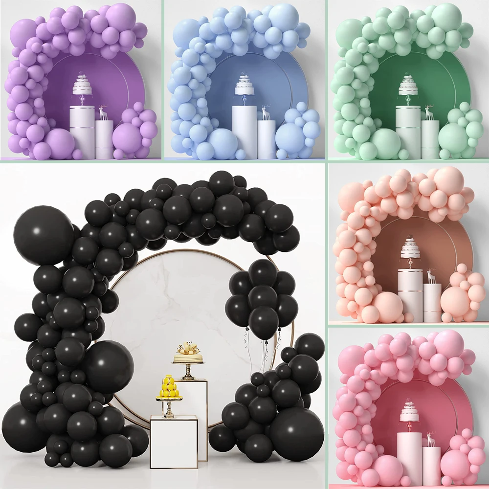 

86pcs/Set Macaroon Balloon Suit Birthday Party Decoration Wedding Valentine's Day Baby Shower Decor Solid Color Latex Balloons